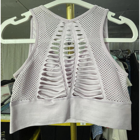 Mono B Sports Bra Womens Periwinkle Laser Cut Seamless Racerback Athletic Sz L - Picture 3 of 5